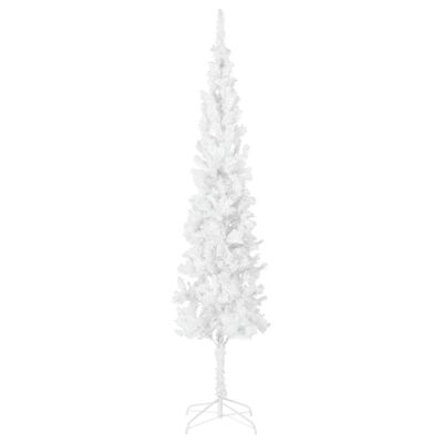 vidaXL Тънка коледна елха, бяла, 210 см