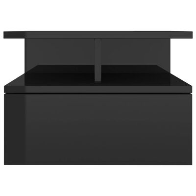 vidaXL Нощни шкафчета за стена 2 бр гланц силен черен 40x31x27 см ПДЧ