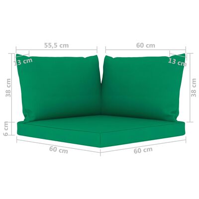 vidaXL 4-местен градински диван със зелени възглавници