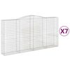 vidaXL Габионни кошници арка 7 бр 400x50x200/220 см поцинковано желязо