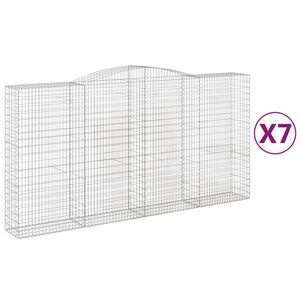vidaXL Габионни кошници арка 7 бр 400x50x200/220 см поцинковано желязо