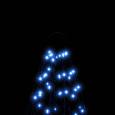 vidaXL Коледна елха на флагщок, синьо, 200 LED, 180 см