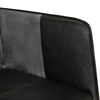 vidaXL Wingback стол, черно и сиво, естествена кожа