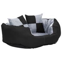 vidaXL Двулицева перяща възглавница за куче сиво и черно 65x50x20 см