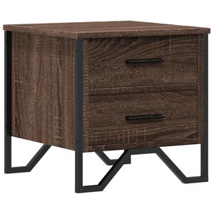 vidaXL Нощно шкафче, кафяв дъб, 40x41x40 см, инженерно дърво