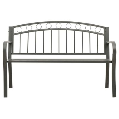 vidaXL Градинска пейка, 125 см, стомана, сива