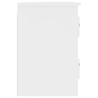 vidaXL Нощно шкафче за стенен монтаж, бял гланц, 41,5x36x53 см