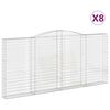 vidaXL Габионни кошници арка 8 бр 400x30x180/200 см поцинковано желязо
