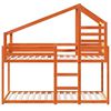 vidaXL Двуетажно легло с покрив, восъчнокафяв, 90x190 см, бор масив