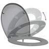 vidaXL Бързо освобождаваща тоалетна седалка Сив 44.8 x 37.3 x 4.2 см