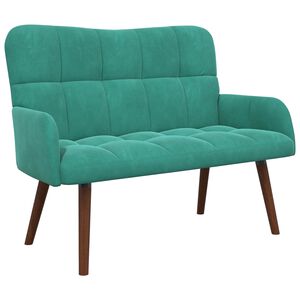 vidaXL Двуместна софа Тюркоаз 115 x 61 x 87 см Кадифе