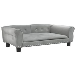 vidaXL Кучешко легло светлосиво 95x55x30 см кадифе