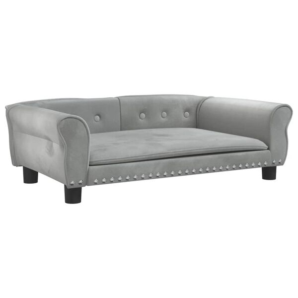 vidaXL Кучешко легло светлосиво 95x55x30 см кадифе