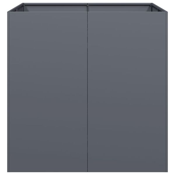 vidaXL Кашпа, антрацит, 80x80x80 см, стомана