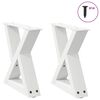 vidaXL Крака за масичка за кафе, 2 бр., бели, 30 x (30-31,3) см, стомана