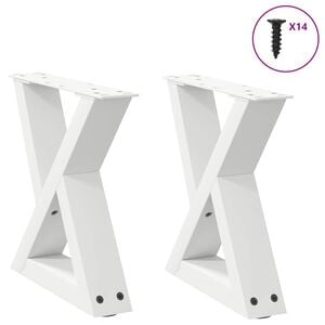 vidaXL Крака за масичка за кафе, 2 бр., бели, 30 x (30-31,3) см, стомана