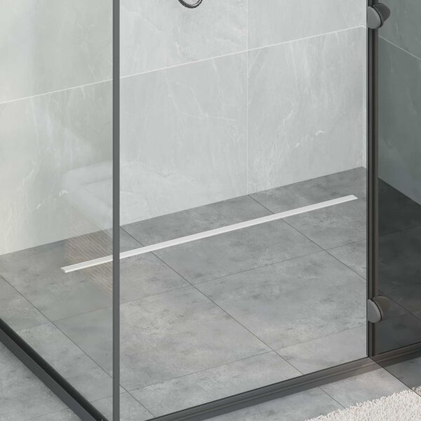 vidaXL 360&deg; Душов отвод с тънък модел Сребрист 90 cm