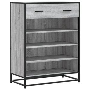 vidaXL Шкаф за обувки Grey Sonoma 75x38x97,5 cm Изработена дървесина