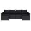 vidaXL Градински лаундж комплект с възглавници 2 части черен полиратан