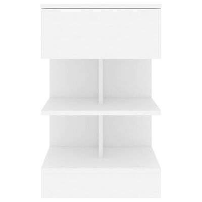 vidaXL Нощно шкафче, бяло, 40x35x65 см, ПДЧ