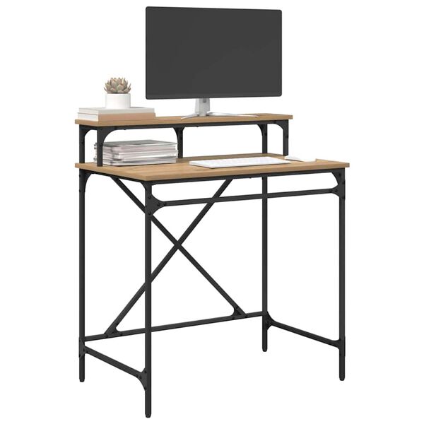 vidaXL Бюро Дъб 80 x 50 x 90 cm Инженерно дърво