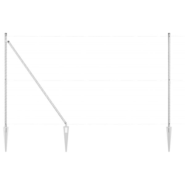 vidaXL Стълб за ограда. Друг 52 pcs Сив 3,2 x 3,2 x 180 см Стомана