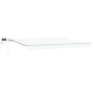 vidaXL Прибираща се тента Бяло 450 &times; 350 cm Тъкан и алуминий