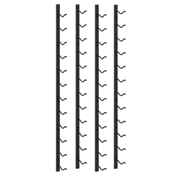 vidaXL Стойки за вино за 12 бутилки стенен монтаж 2 бр черни желязо