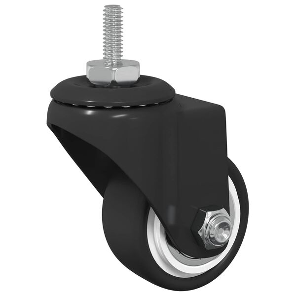 vidaXL Въртящо се колело 12 pcs Черно 40,4 x 40,4 x 19,7 мм