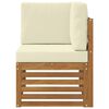 vidaXL Външен ъглов диван Солидно акациево дърво Естествен