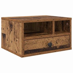 vidaXL Стойка за принтер Старо дърво 40 x 32 x 24 см