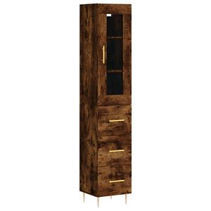 vidaXL Висок шкаф, опушен дъб, 34,5x34x180 см, инженерно дърво