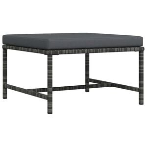 vidaXL Модулна табуретка с възглавница, сива, полиратан