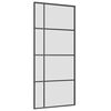 vidaXL Плъзгаща се врата с обков черна 90x205 см ESG стъкло