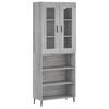 vidaXL Висок шкаф, сив сонома, 69,5x34x180 см, инженерно дърво
