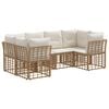vidaXL Комплект дивани за открито 6 pcs Натурално Полиестер