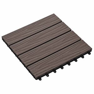 vidaXL Плочка за decking 3D дизайн 11 pcs Тъмен кафяв 30 x 30 cm WPC