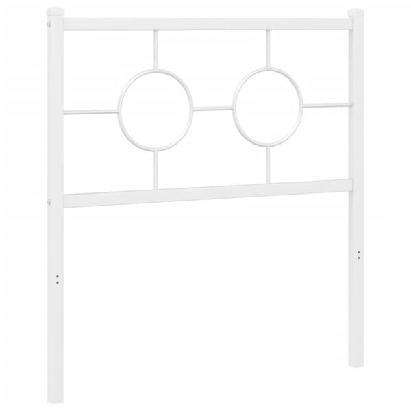vidaXL Метална табла за глава, бяла, 80 см