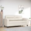 vidaXL 2-местен диван, кремава, 140 см, изкуствена кожа