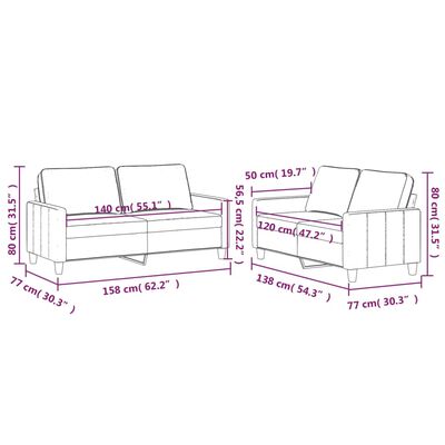 vidaXL Комплект дивани от 2 части с възглавници, виненочервен, кадифе