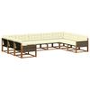 vidaXL Комплект дивани за открито 9 pcs Натурален и Крема