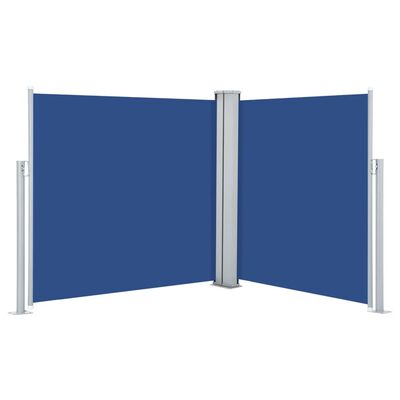 vidaXL Прибираща се странична тента, синя, 100x600 см
