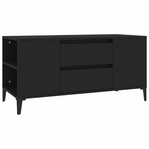 vidaXL ТВ шкаф, черен, 102x44,5x50 см, инженерно дърво