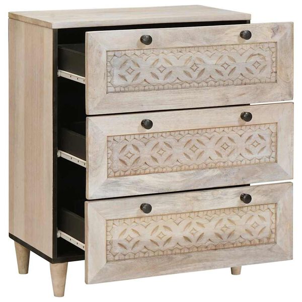 vidaXL Служебен шкаф Бяло 60 x 33 x 75 cm мангово дърво масив