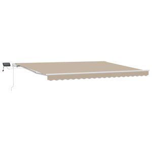 vidaXL Прибираща се тента Бежово 450 &times; 350 cm Тъкан и алуминий