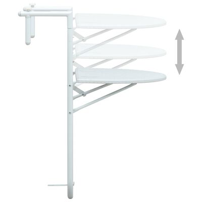 vidaXL Окачена балконска маса, бяла, 60x64x83,5 см, пластмасов ратан