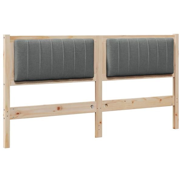 vidaXL Тапицирана табла с таблото Кафяво 160 cm Солидно борово дърво