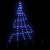 vidaXL LED коледна елха с колчета за земя Синьо 180 cm Метал
