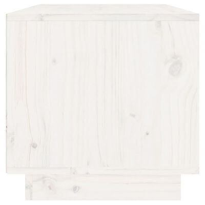 vidaXL ТВ шкаф, бял, 60x35x35 см, бор масив