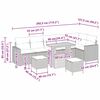 vidaXL Градински Софа Комплект с възглавница със съхранение 9 pcs Сив